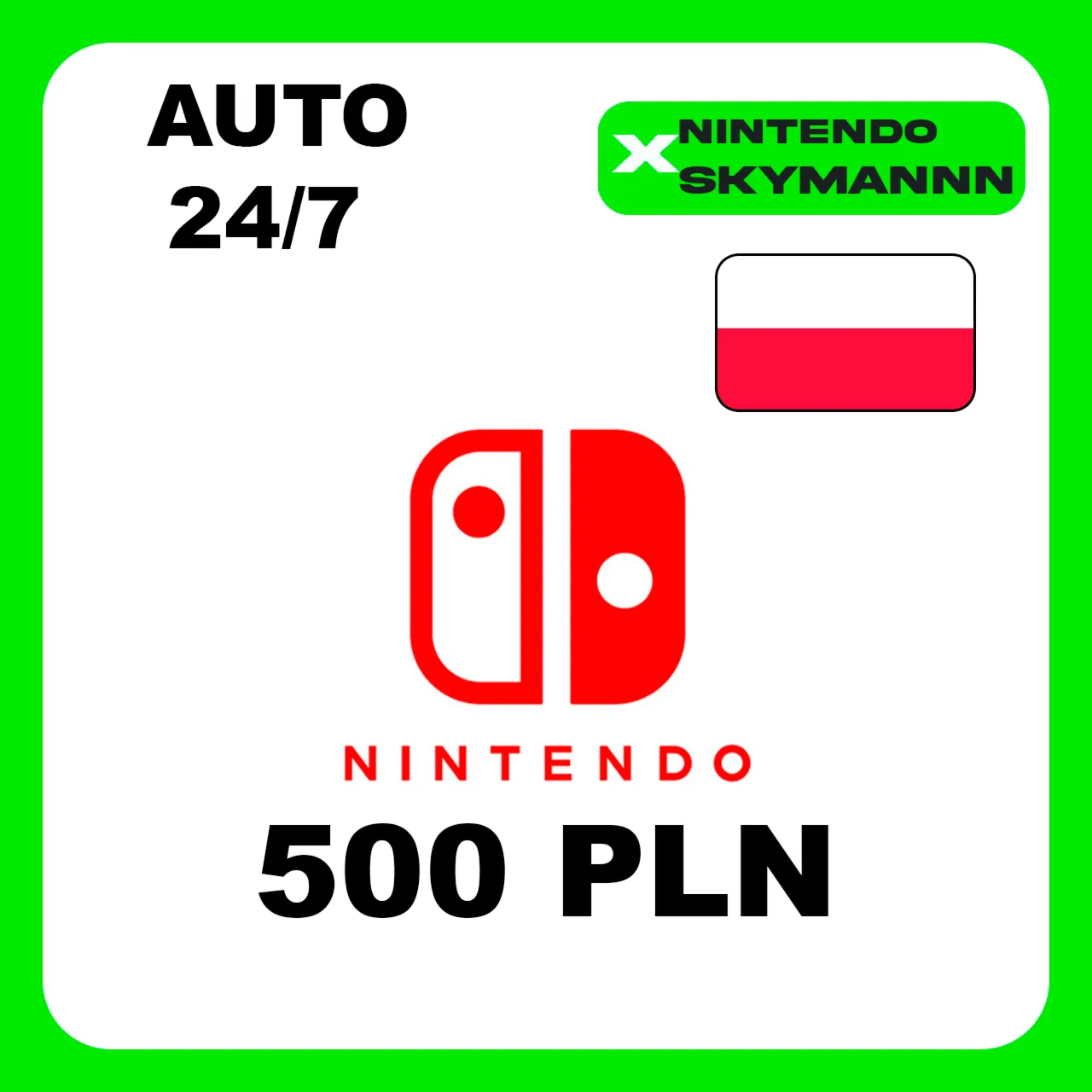 АВТО КАРТА ПОПОЛНЕНИЯ Nintendo eShop 500 PLN ПОЛЬША - irongamers.ru