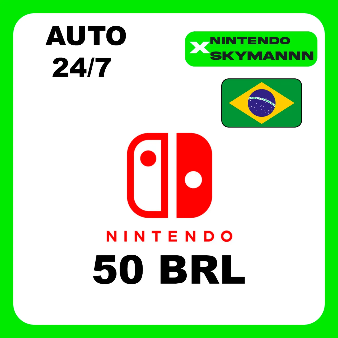 АВТО КАРТА ПОПОЛНЕНИЯ Nintendo eShop 50 BRL БРАЗИЛИЯ - irongamers.ru