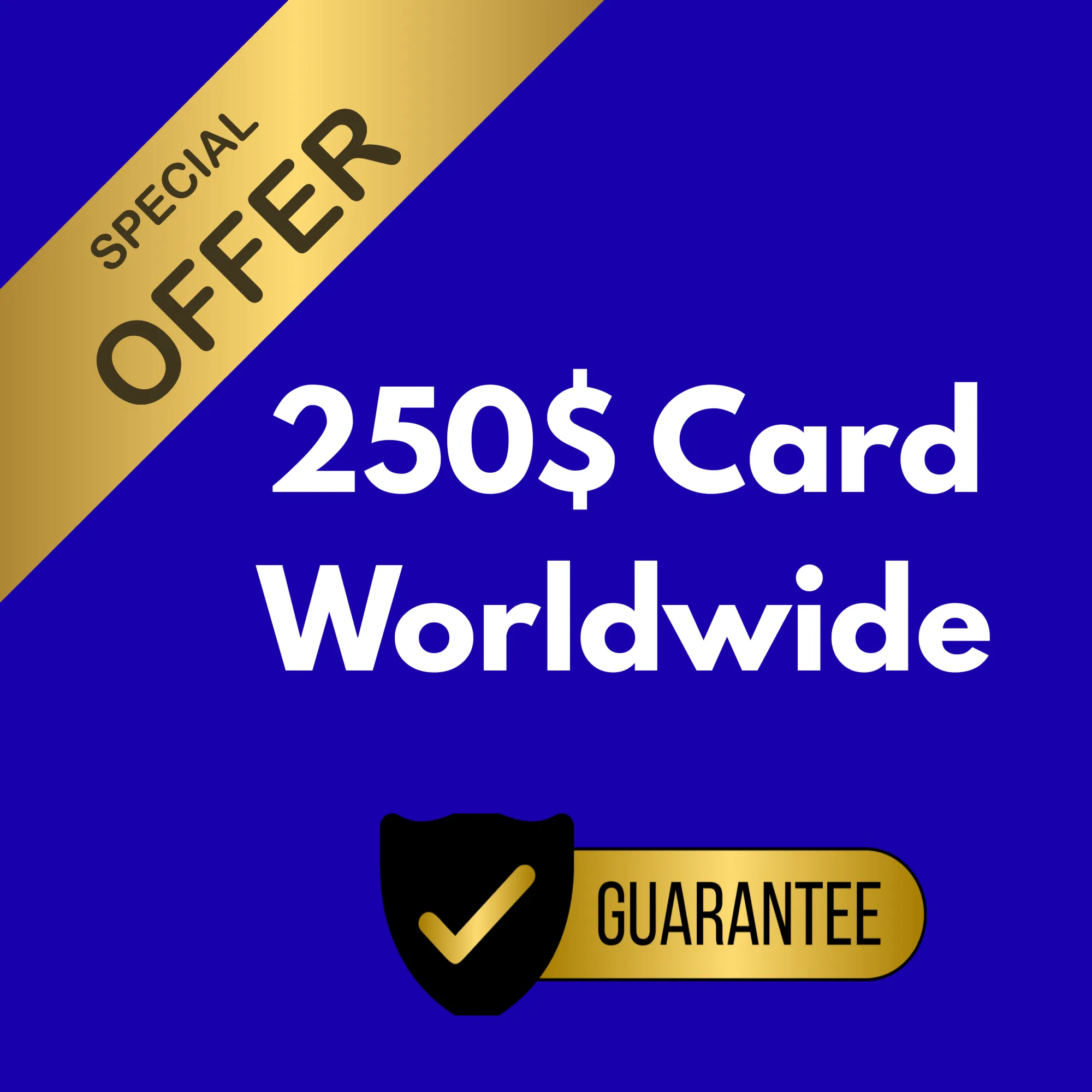 Карта Global Card номиналом 250$ для оплаты любых услуг