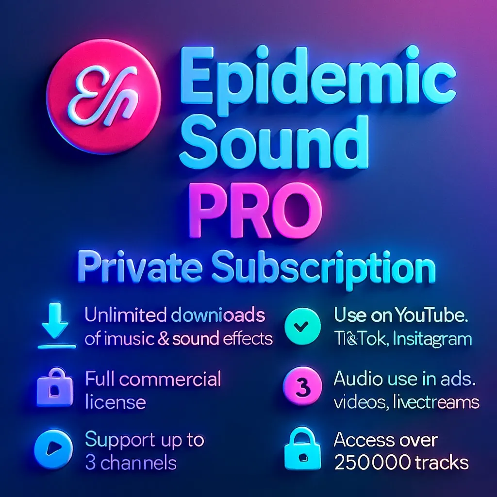 🏆 ✨ EPIDEMIC SOUND PRO 1месяц -личный кабинет  💯 🎧 