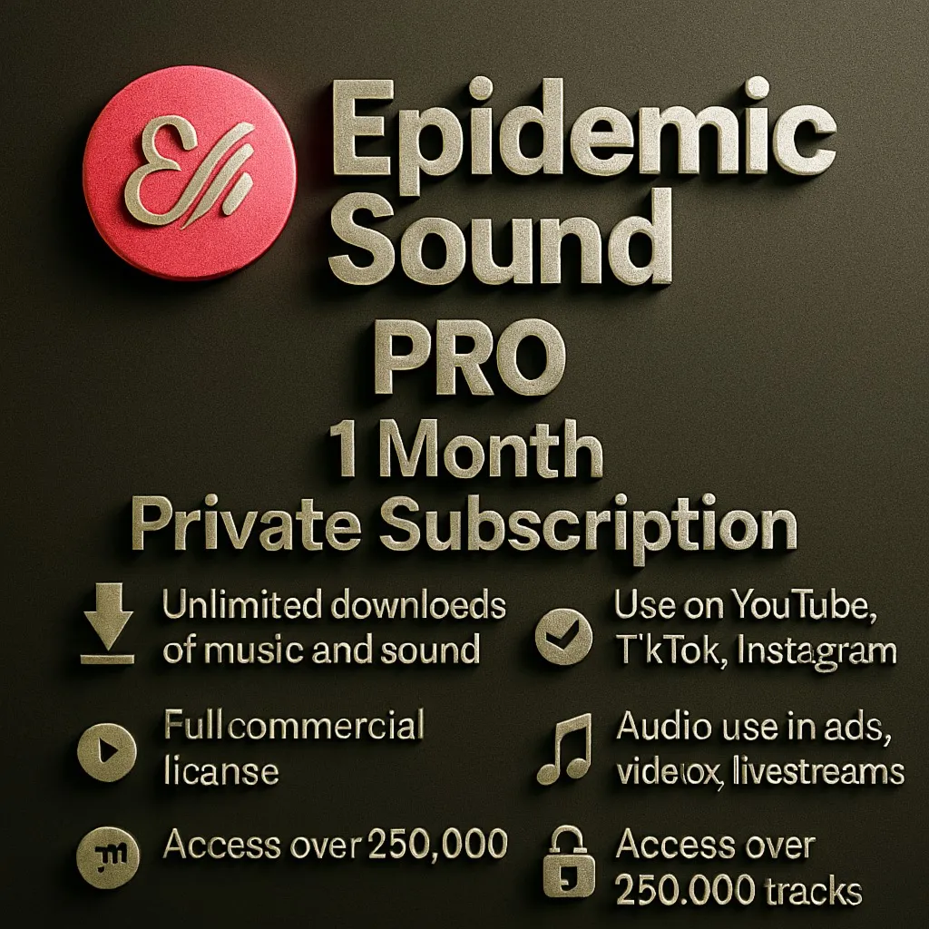 🏆 ✨ EPIDEMIC SOUND PRO 1месяц -личный кабинет  💯 🎧 