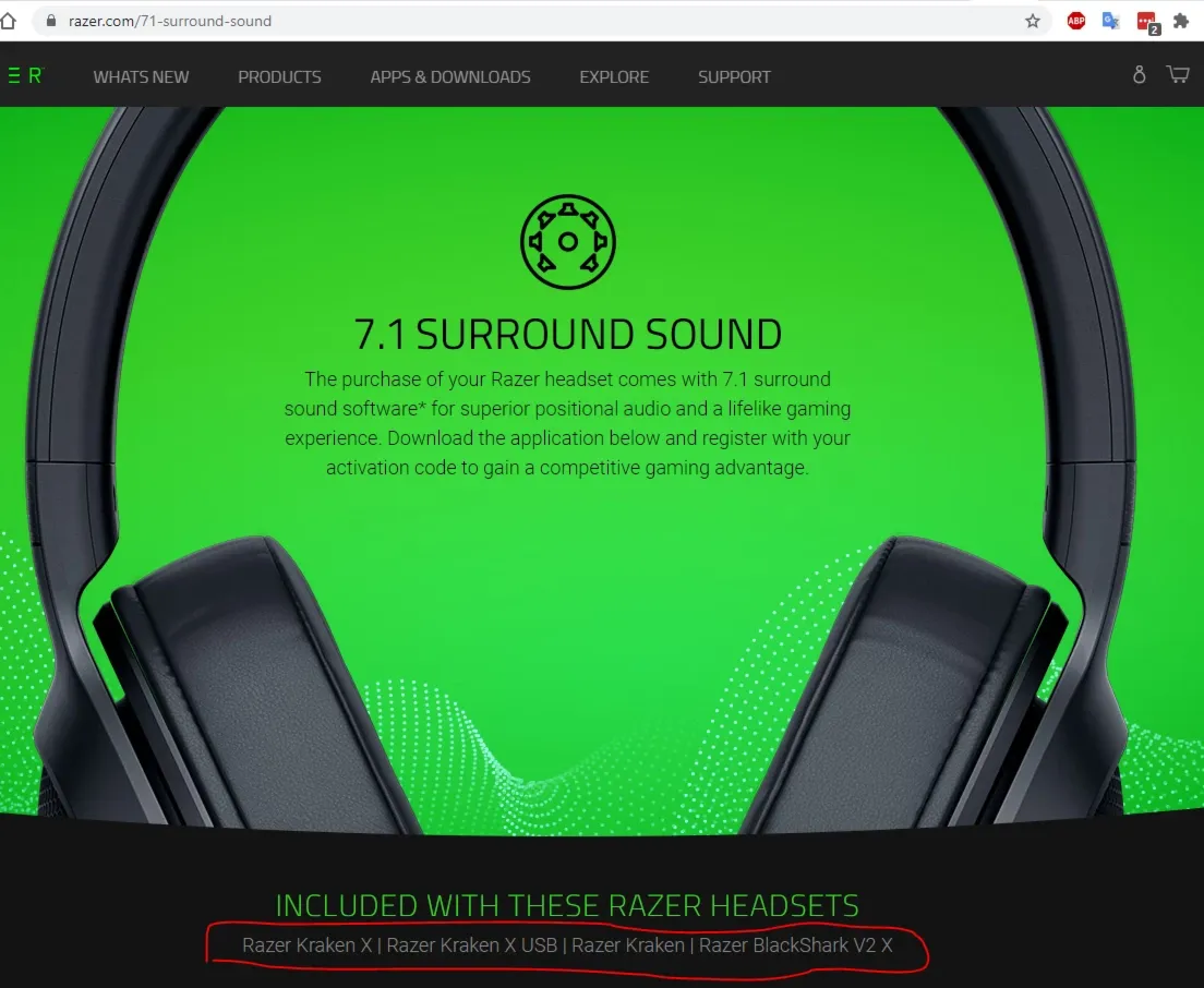 Ключ активации Razer THX Spatial Audio
