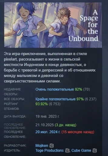 A Space for the Unbound АВТОДОСТАВКА STEAM GLOBAL МГНОВЕННО ЛИЦЕНЗИЯ