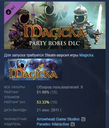Magicka: Party Robes АВТОДОСТАВКА DLC STEAM РОССИЯ