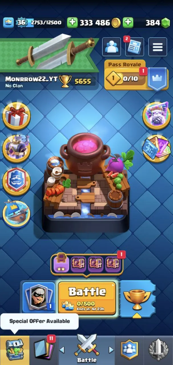 CR - BS - COC | 36 LVL | 5655 Tрофеев | Кухня палача