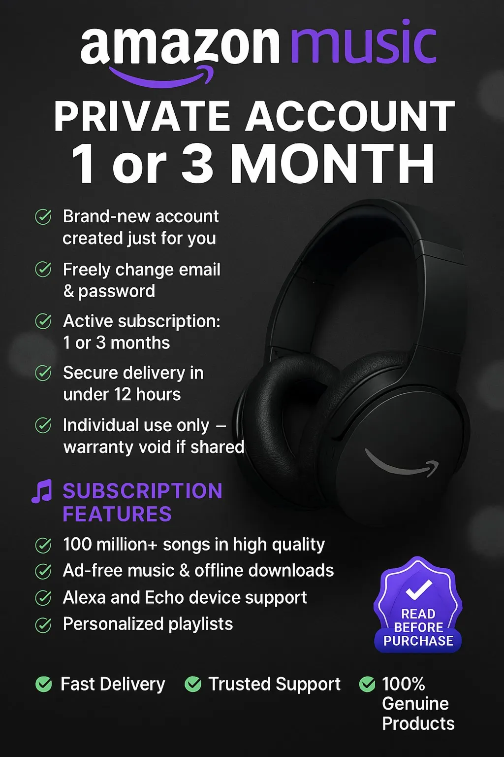 Amazon Music 1/3Месяц ИНДИВИДУАЛЬНЫЙ ЛИЧНЫЙ АККАУНТ - irongamers.ru