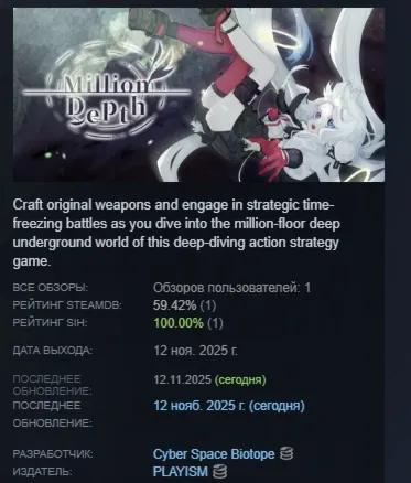 Million Depth АВТОДОСТАВКА STEAM РОССИЯ - irongamers.ru