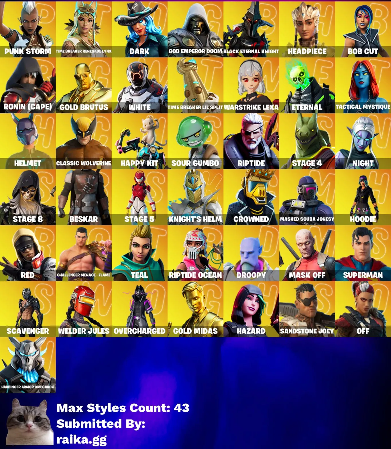 114 скинов • Gold Midas + Brutus • Take the ELF + Rage