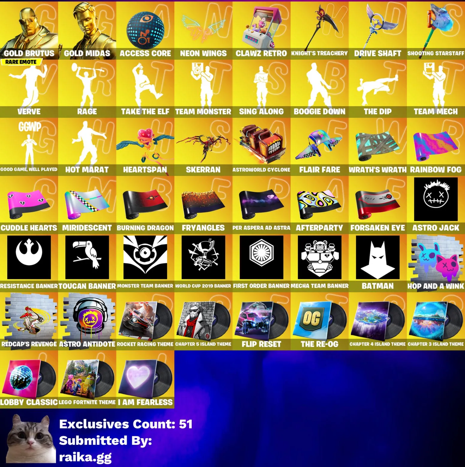 114 скинов • Gold Midas + Brutus • Take the ELF + Rage