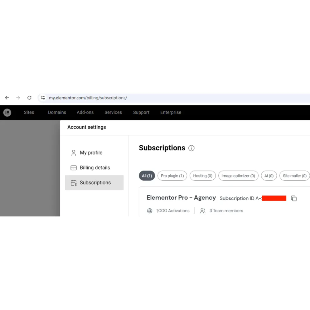 Официальная лицензия плагина Elementor Pro на 1 год
