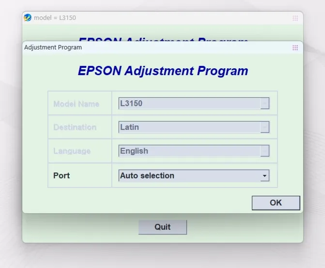 Сброс памперса AdjProg Reset- L3150 L3151