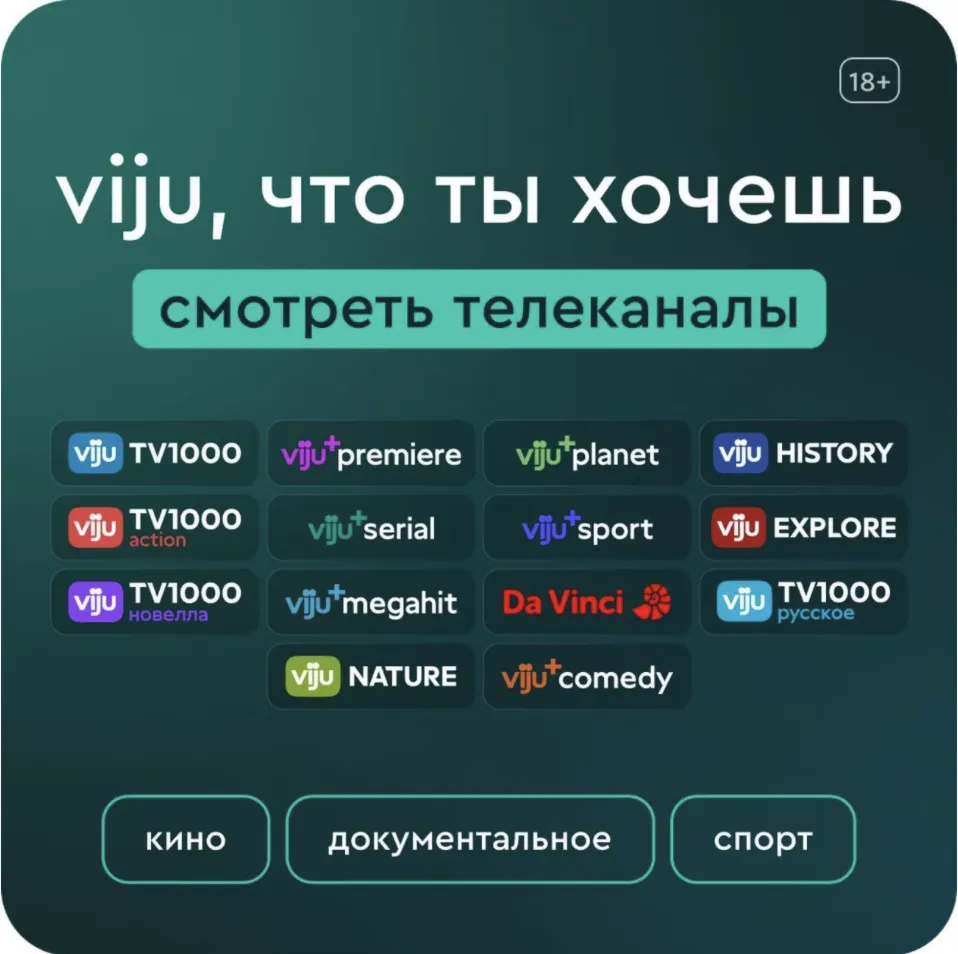 Онлайн-кинотеатр viju 12 месяцев промокод