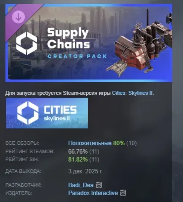 Cities: Skylines II - Creator Pack: Supply Chains АВТОДОСТАВКА STEAM GLOBAL МГНОВЕННО
