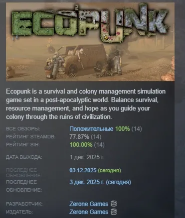 Ecopunk АВТОДОСТАВКА STEAM GLOBAL МГНОВЕННО ЛИЦЕНЗИЯ