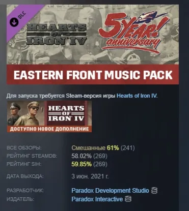 Music - Hearts of Iron IV: Songs of the Eastern Front DLC AUTODELIVERY STEAM RUSSIA