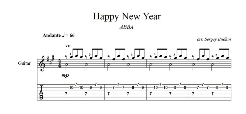Happy New Year (ABBA) ноты для гитары - irongamers.ru