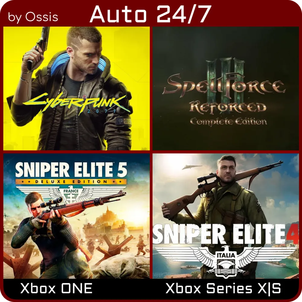 XBOX 24/7 Cyberpunk 2077 + Sniper Elite 4, 5 + SpellForce III Reforced - irongamers.ru