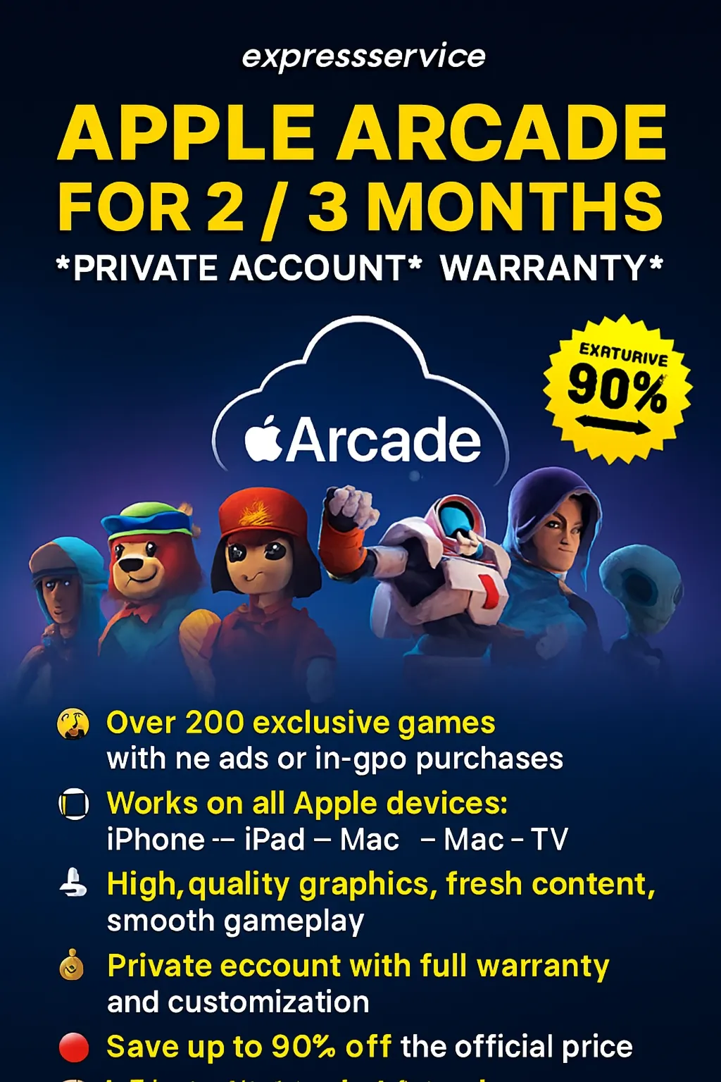 🕹 ️🍎 APPL🎯 ARCADE ГЛОБАЛЬНЫЙ💥 1/ 2/3/4 МЕСЯЦА 🔥 ИНДИВИДУАЛЬНЫЙ🎮 ПРИВАТНЫЙ АККАУНТ💥 💯 