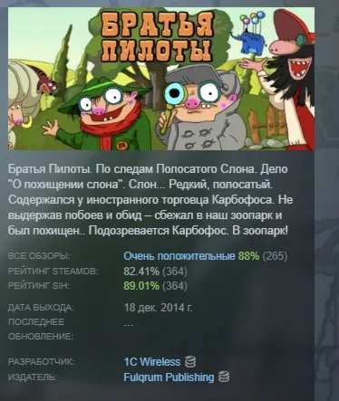 Pilot Brothers АВТОДОСТАВКА STEAM GLOBAL МГНОВЕННО ЛИЦЕНЗИЯ