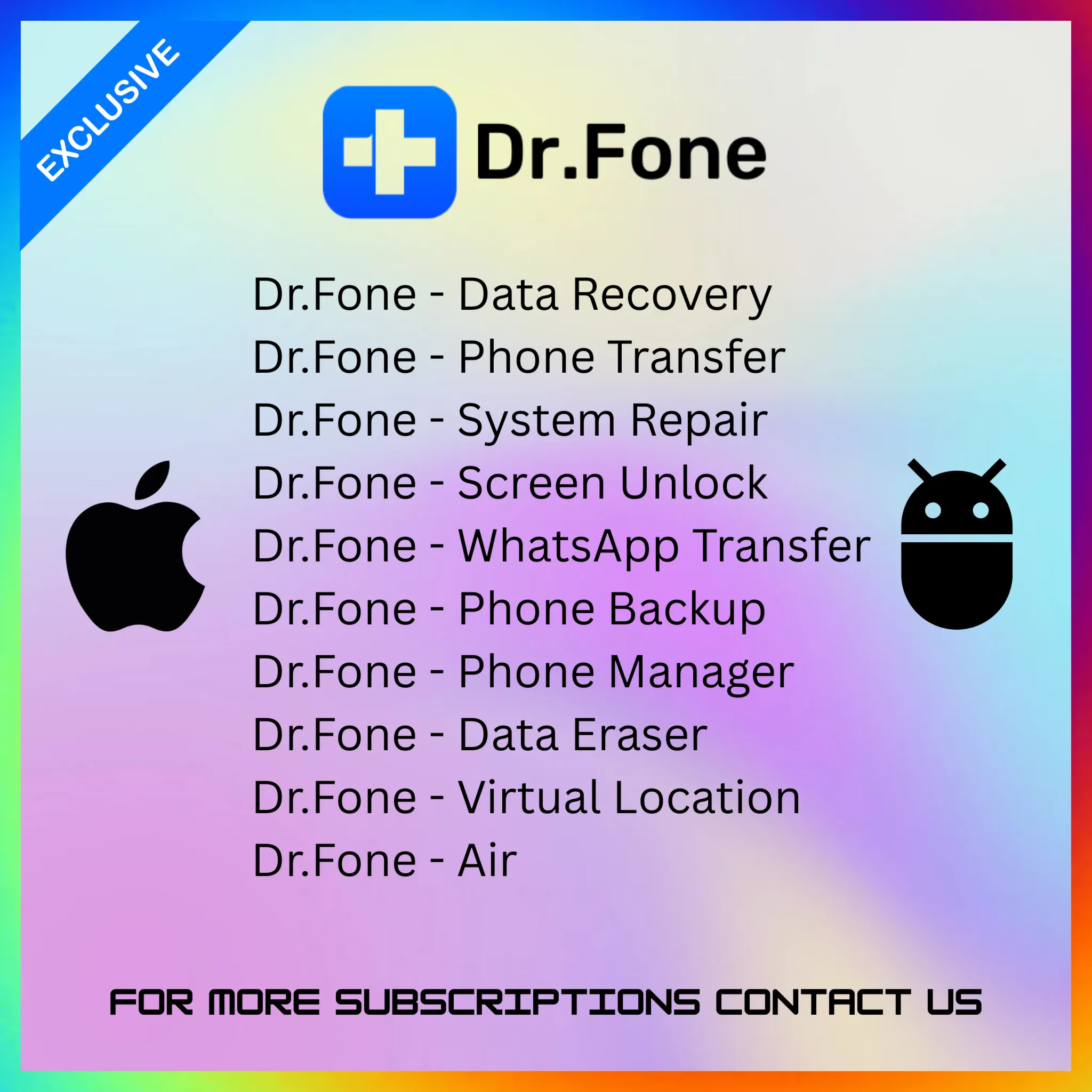 Dr.Fone– Пожизненный доступ для Windows (IOS & Android)