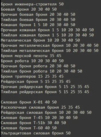 Сборка ТОП-брони с модификациями и звёздами на выбор