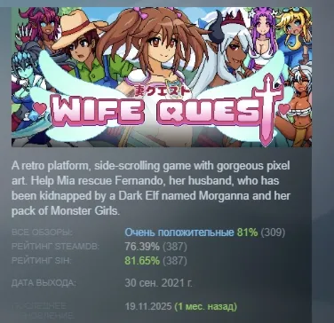 Wife Quest АВТОДОСТАВКА STEAM GIFT РОССИЯ - irongamers.ru