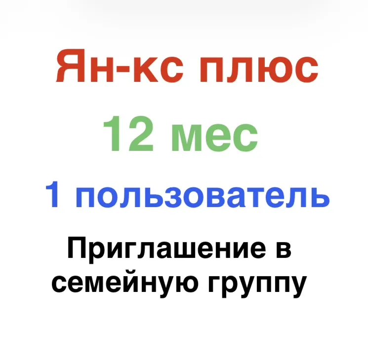 Ян-кс Плюс 12 месяцев для 1 участника