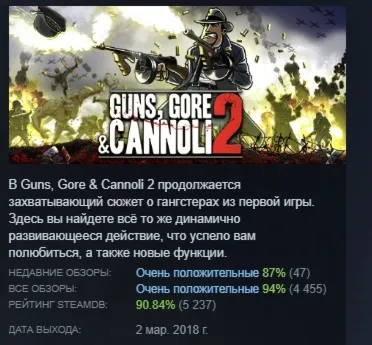 Guns, Gore and Cannoli 2 АВТОДОСТАВКА STEAM GLOBAL МГНОВЕННО ЛИЦЕНЗИЯ