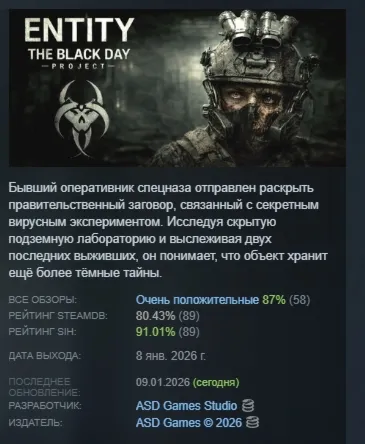 ENTITY: THE BLACK DAY АВТОДОСТАВКА STEAM GLOBAL МГНОВЕННО ЛИЦЕНЗИЯ