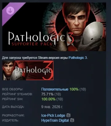 Pathologic 3 - Supporter Pack DLC AUTODELIVERY STEAM RUSSIA