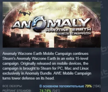 Anomaly Warzone Earth Mobile Campaign АВТОДОСТАВКА STEAM GLOBAL МГНОВЕННО ЛИЦЕНЗИЯ
