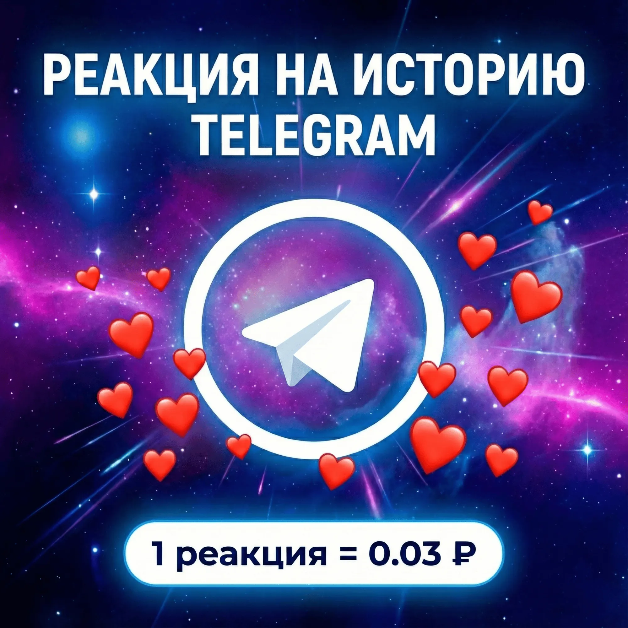 Реакция на историю Telegram на канал