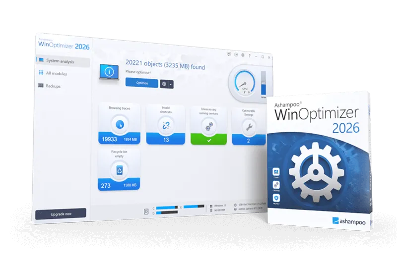 Ashampoo WinOptimizer 2026 | Бессрочная Лицензия, Ключ. Ускорение и очистка Windows