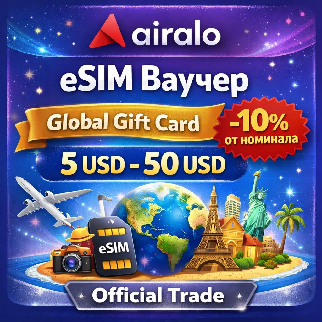 Airalo eSIM Ваучер 5 USD - 50 USD (Global Gift Card) - irongamers.ru