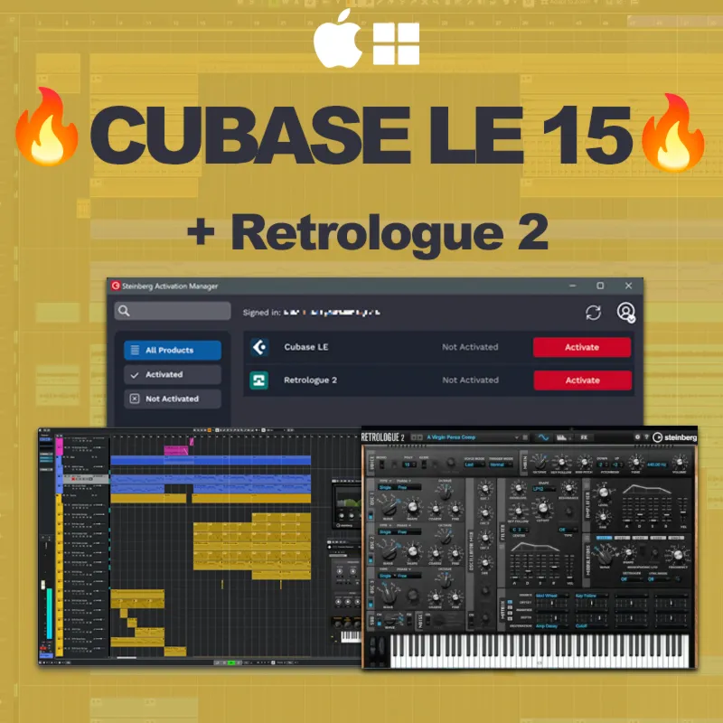 Steinberg Cubase LE 15&Retrologue 2🔑 [ Код активации]