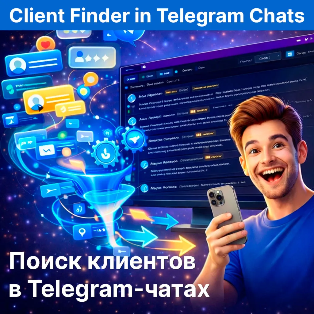 Автоматический поиск клиентов в Telegram-чатах 24/7