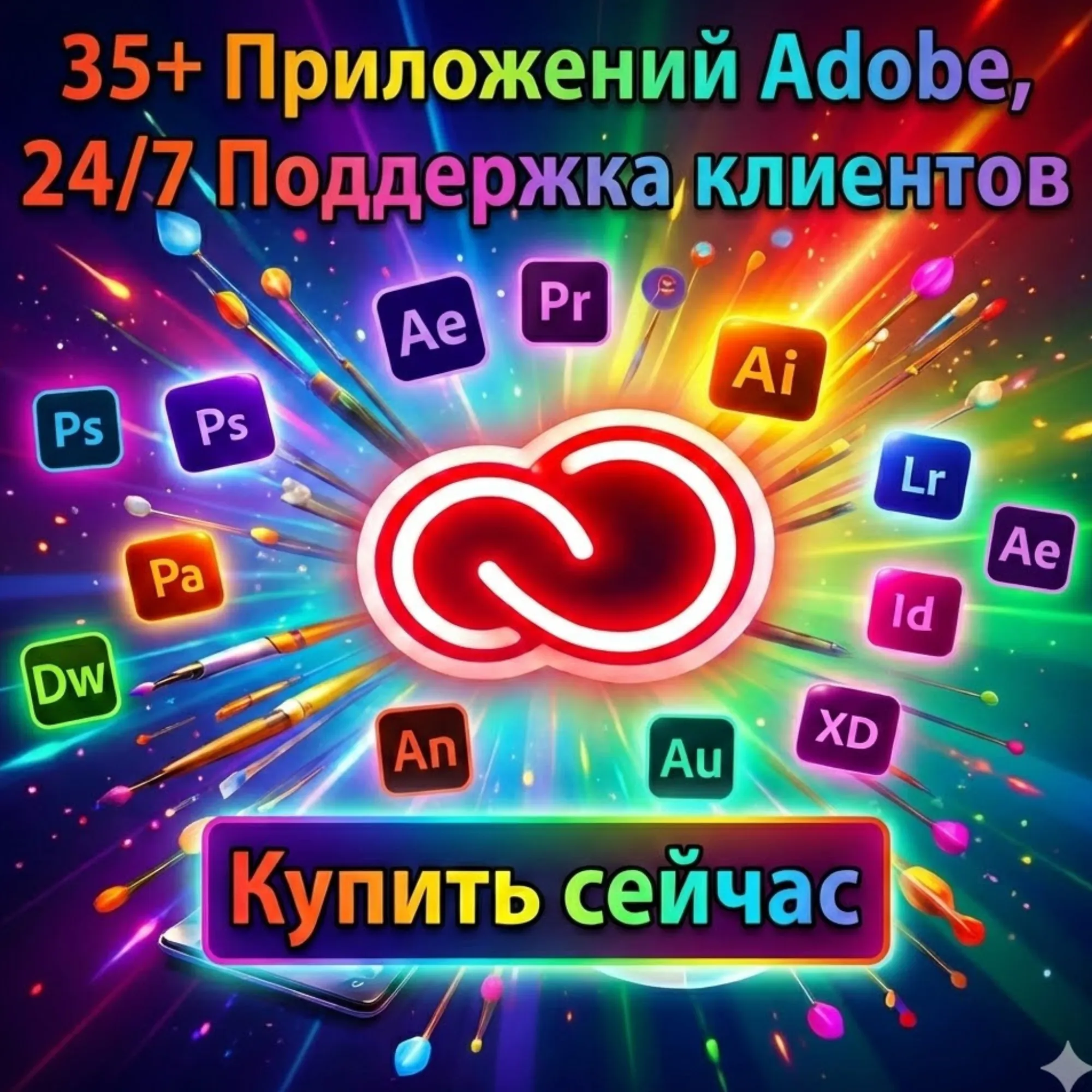 Adobe Cloud Pro 1/3/6 мес-на Ваш аккаунт (Без входа)