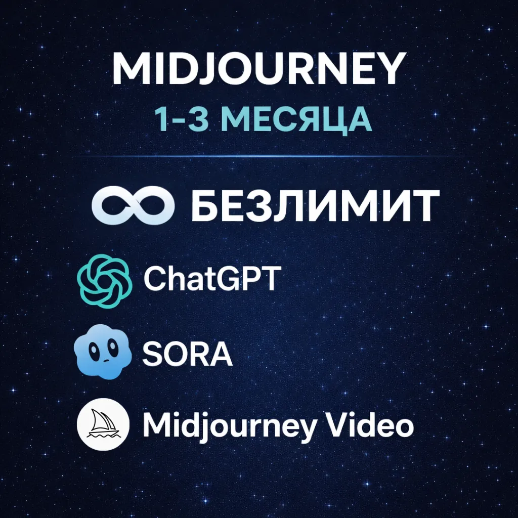 MIDJOURNEY V7 БЕЗЛИМИТ ПОДПИСКА + ПОДАРОК - irongamers.ru