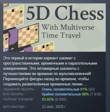5D Chess With Multiverse Time Travel АВТОДОСТАВКА STEAM GLOBAL МГНОВЕННО ЛИЦЕНЗИЯ - irongamers.ru