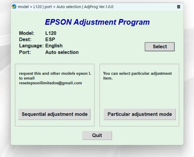 Сброс памперса EPSON AdjProg - L120 L121