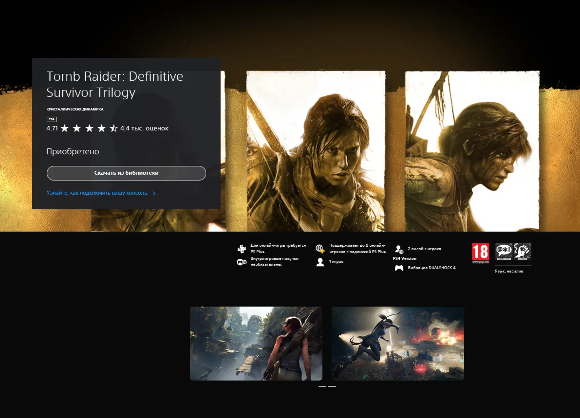 Tomb Raider: Definitive Survivor Trilogy + ТУРЕЦКИЙ АККАУНТ PSN АВТОВЫДАЧА - irongamers.ru
