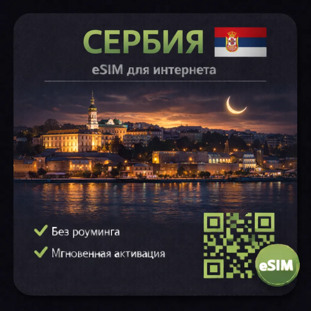 eSIM Сербия / Туристическая / для путешествий / мобильный интернет / есим - irongamers.ru