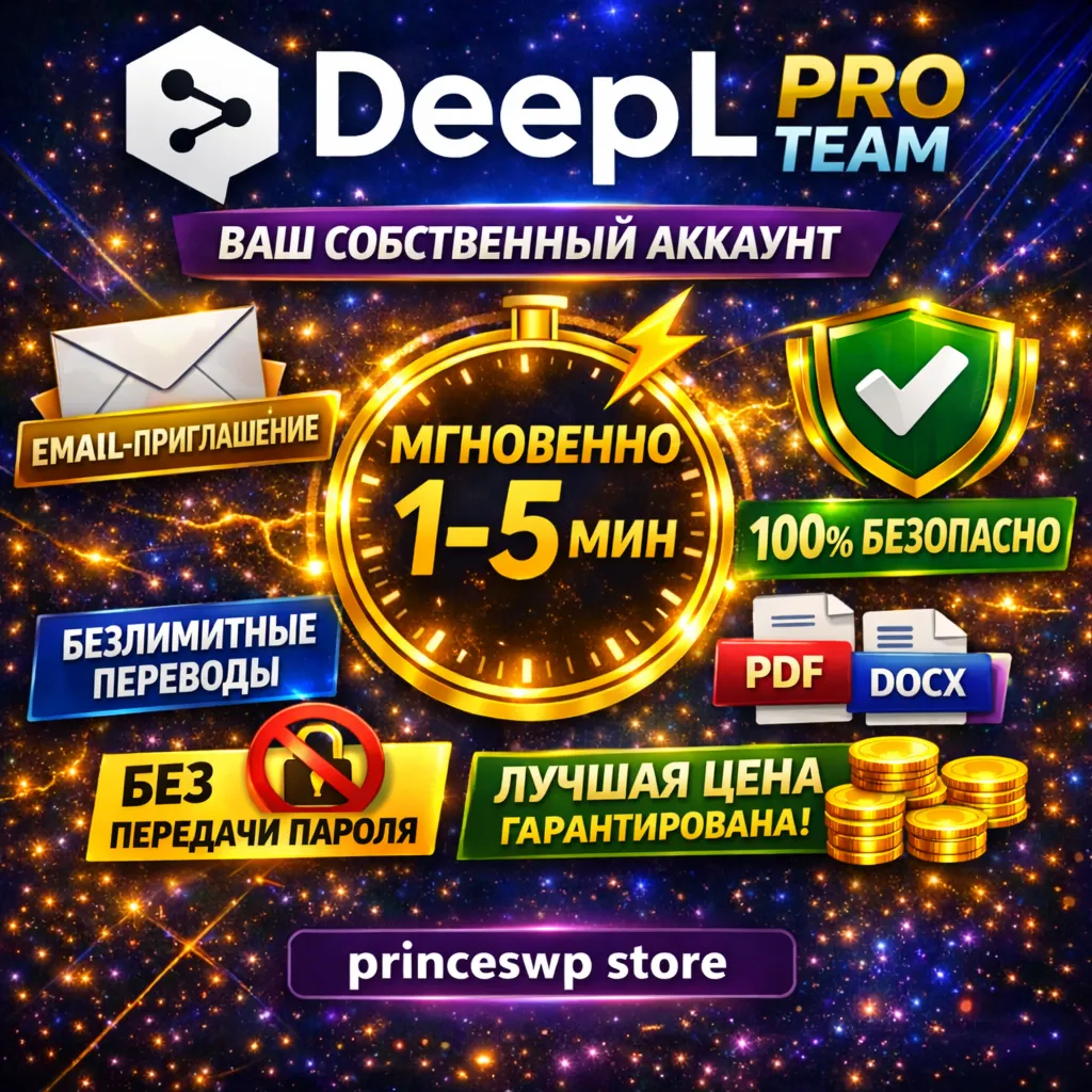 ⭐Быстрый доступ DEEPL PRO TEAM | ВАШ АККАУНТ | 1 мин - irongamers.ru