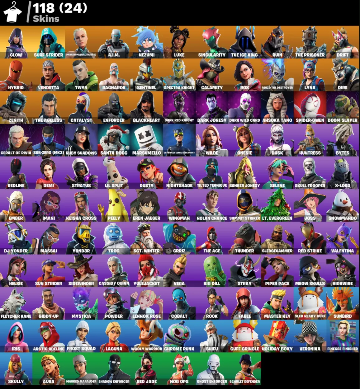 FN (ВСЕ ПЛАТФОРМЫ) 118 скинов (24 платных)