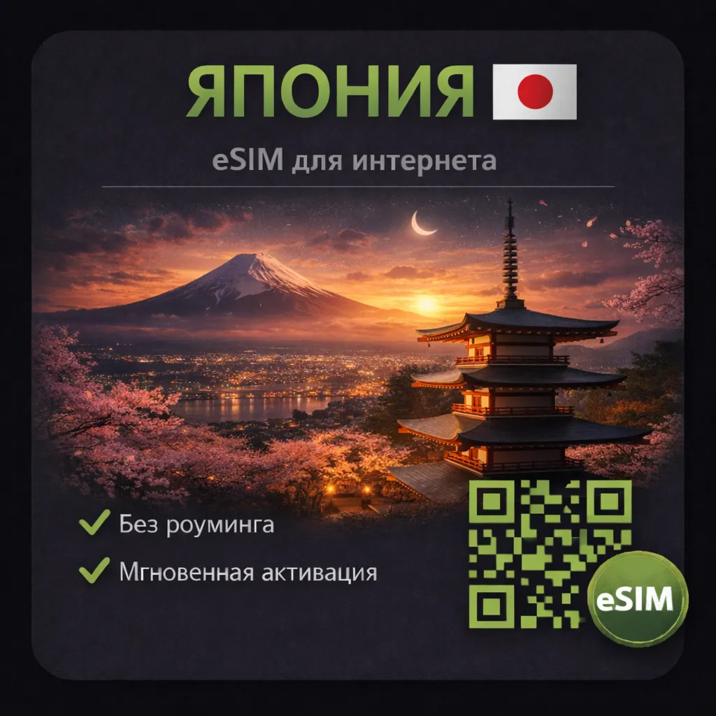 eSIM Япония / Туристическая / для путешествий / мобильный интернет / есим - irongamers.ru