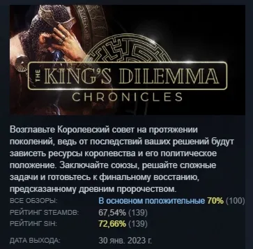 The King's Dilemma: Chronicles АВТОДОСТАВКА STEAM GLOBAL МГНОВЕННО ЛИЦЕНЗИЯ