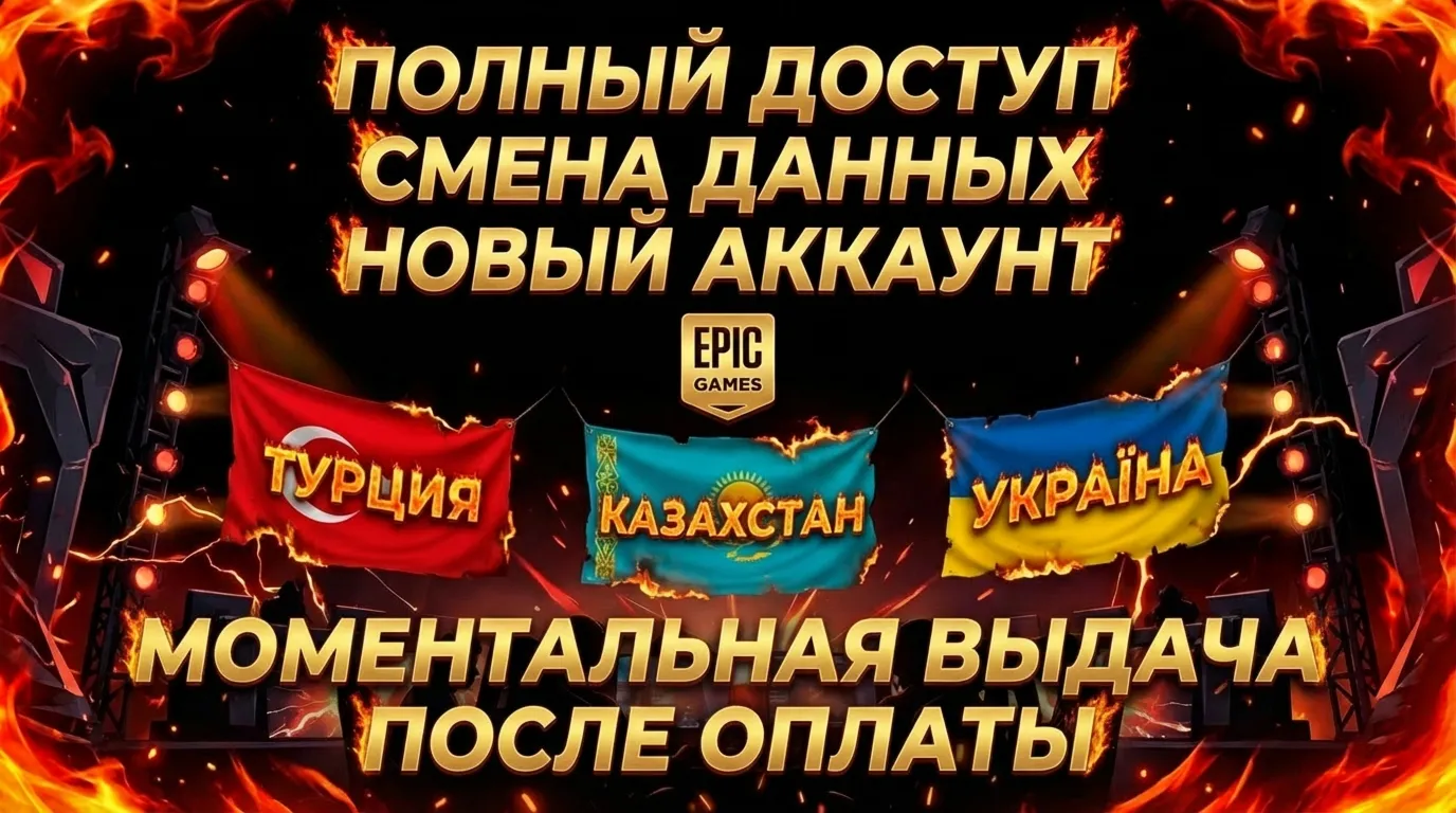 ☑ ️НОВЫЙ АККАУНТ EPIC GAMES +2FA ОТКЛЮЧЕННО | РЕГИОНЫ - ТУРЦИЯ  | УКРАИНА  | КАЗАХСТАН