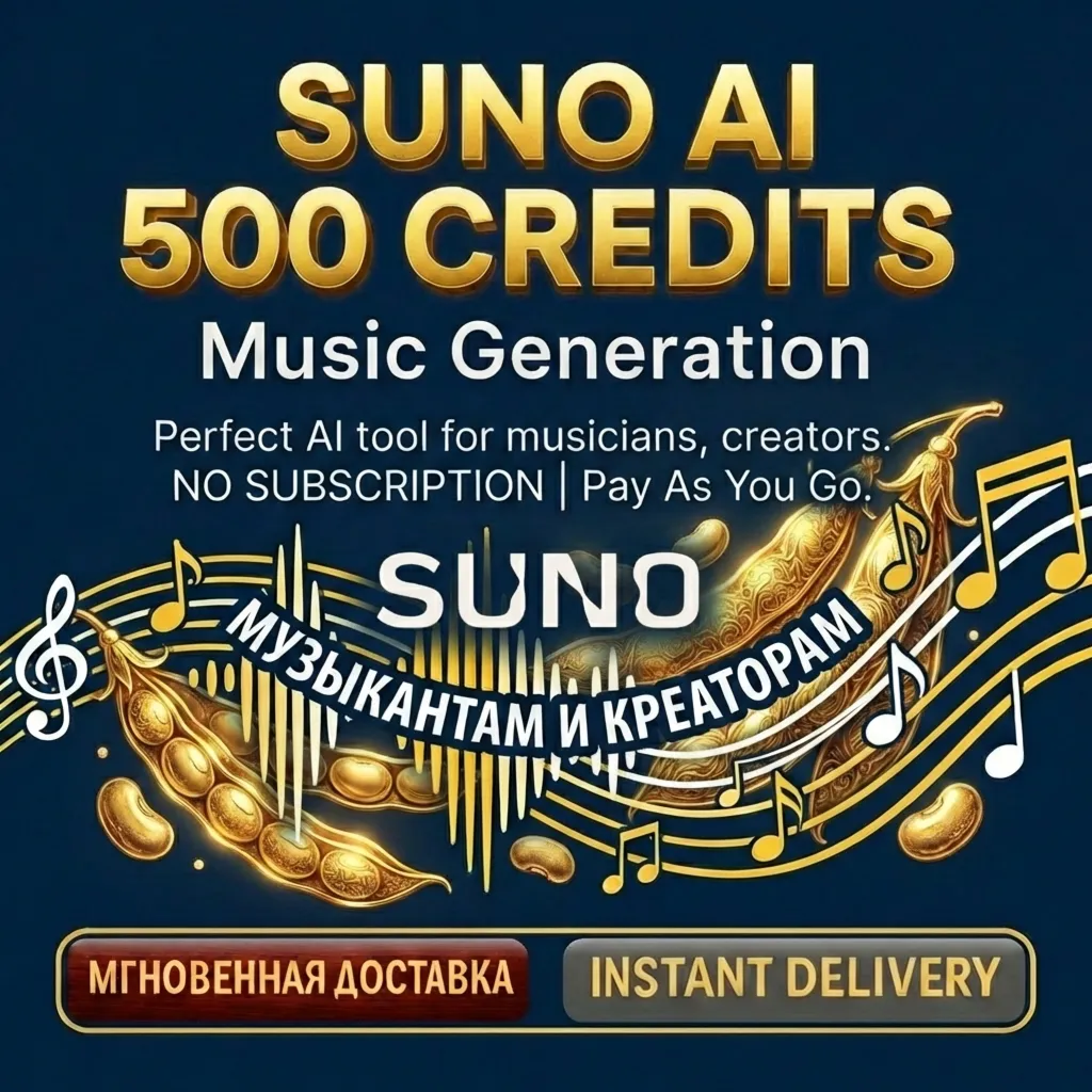 Suno AI — 500 кредитов | ИИ музыкальная студия - irongamers.ru