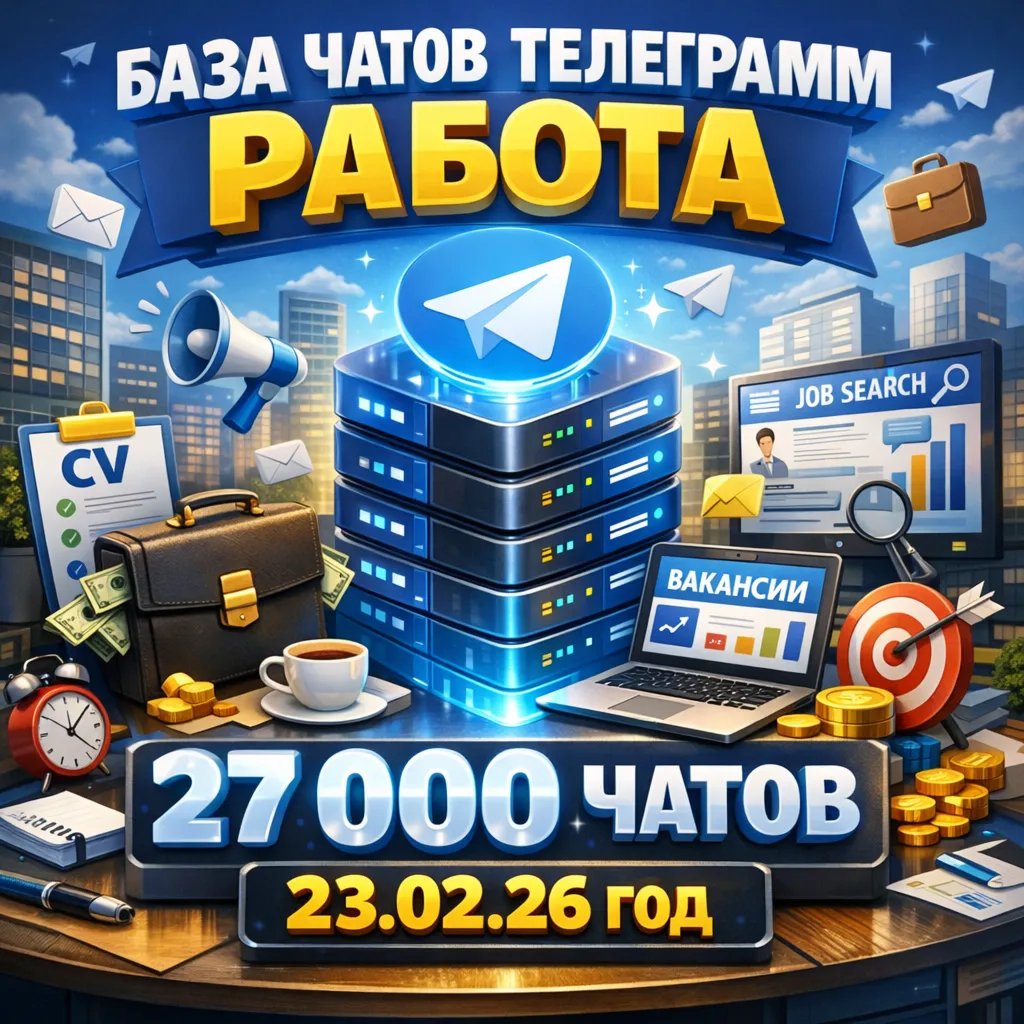 База чатов телеграмм , тема- РАБОТА.  43000 ЧАТОВ. Дата создания 23,02,26 год