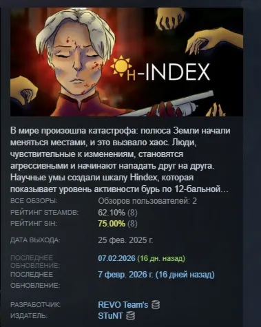 H Index STEAM KEY REGION FREE GLOBAL+РОССИЯ - irongamers.ru